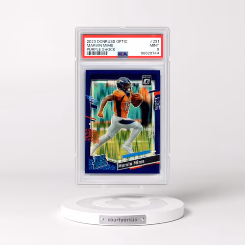 2023 Panini Donruss Optic #231 Marvin Mims - Purple Shock (PSA 9 MINT)