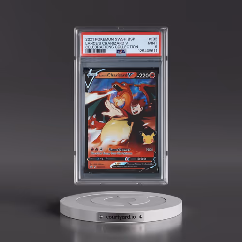 2021 Pokémon Swsh Black Star Promo #133 Lance's Charizard V - Holo Celebrations Collection (PSA 9 MI