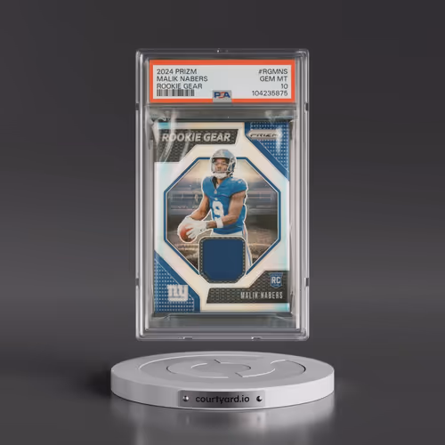 2024 Panini Prizm Rookie Gear #RGMNS Malik Nabers (PSA 10 GEM MINT)