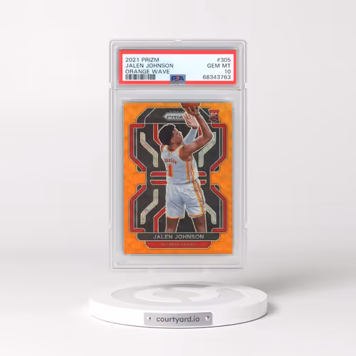 2021 Panini Prizm #305 Jalen Johnson - Orange Wave (PSA 10 GEM MINT)