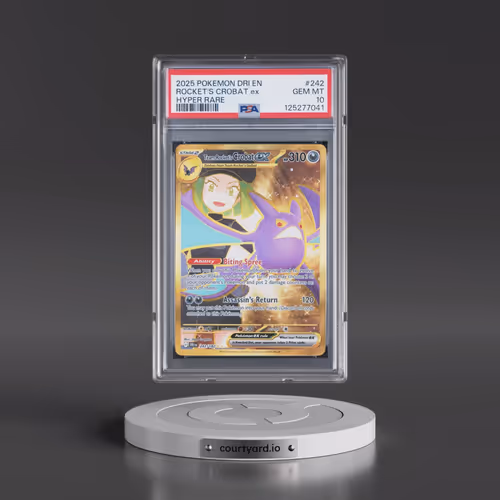 2025 Pokémon Dri EN-Destined Rivals #242 Team Rocket's Crobat EX - Holo Hyper Rare (PSA 10 GEM MINT)