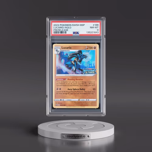 2022 Pokémon Swsh Black Star Promo #186 Lucario - Holo Prerelease (PSA 8 NM-MT)