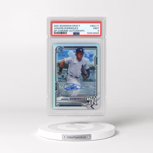 2021 Bowman Draft #BDC77 Jasson Dominguez - Chrome-Variation-Autograph (PSA 9 MINT)