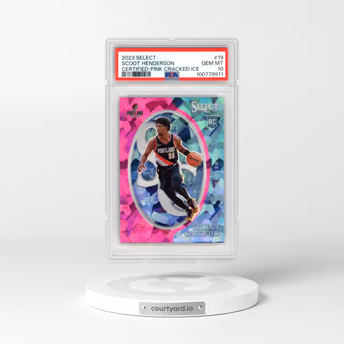 2023 Panini Select Select Certified #19 Scoot Henderson - Pink Cracked Ice (PSA 10 GEM MINT)