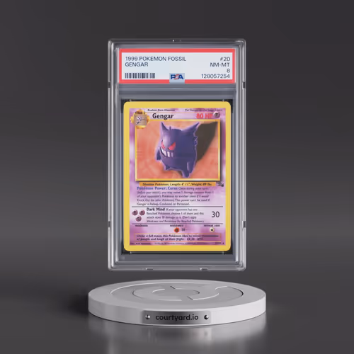 1999 Pokémon Fossil #20 Gengar (PSA 8 NM-MT)