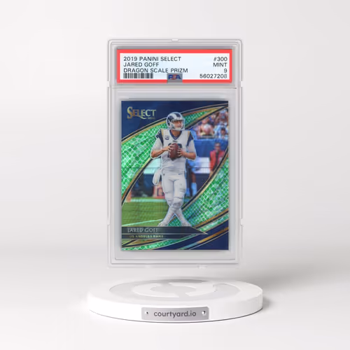 2019 Panini Select #300 Jared Goff - Dragon Scale Prizm (PSA 9 MINT)