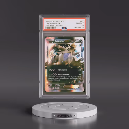 2015 Pokémon XY Ancient Origins #42 Tyranitar EX - Holo (PSA 8 NM-MT)