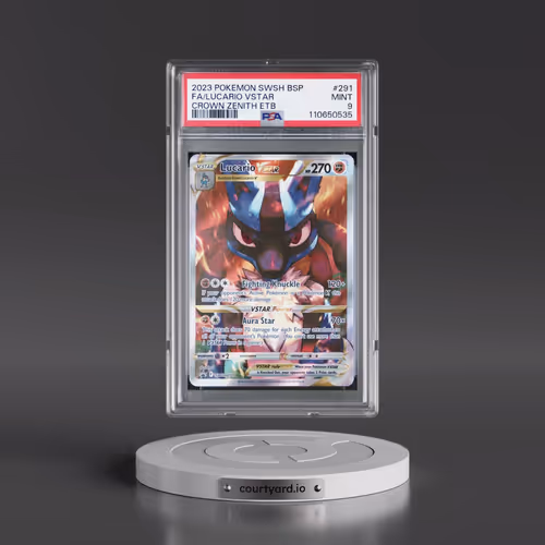 2023 Pokémon Swsh Black Star Promo #291 Lucario Vstar - Full Art Crown Zenith Elite Trainer Box (PSA