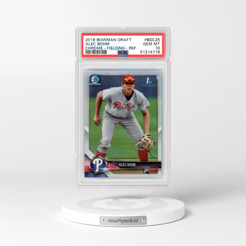2018 Bowman Draft #BDC25 Alec Bohm - Chrome-Fielding-Refractor (PSA 10 GEM MINT)