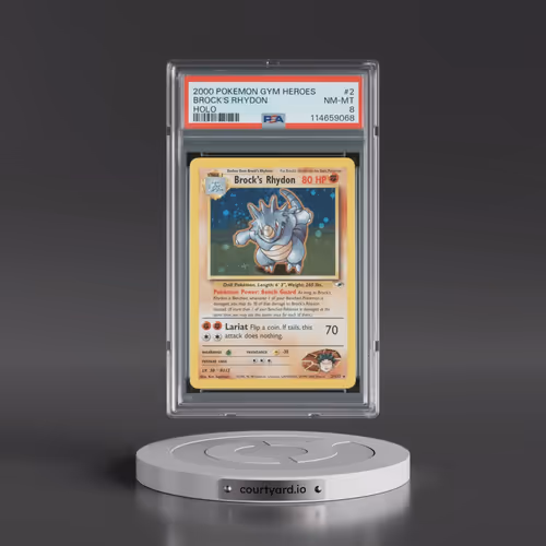 2000 Pokémon Gym Heroes #2 Brock's Rhydon - Holo (PSA 8 NM-MT)
