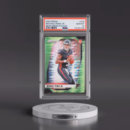 2024 Panini Prizm #378 Michael Penix Jr. - Neon Green Pulsar (PSA 10 GEM MINT)