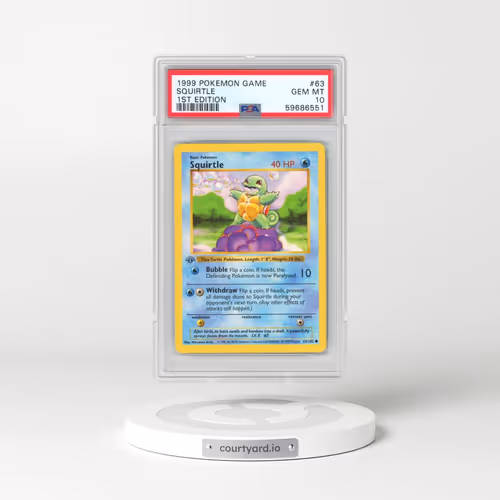1999 Pokémon Game #63 Squirtle - 1st Edition (PSA 10 GEM MINT)