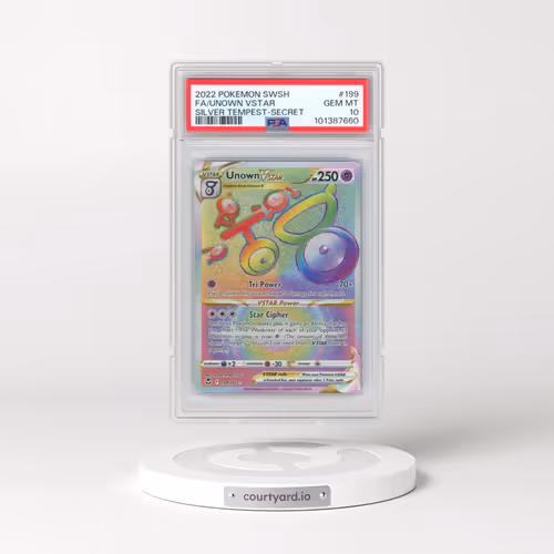 2022 Pokémon Sword & Shield Silver Tempest #199 Unown Vstar - Full Art Secret (PSA 10 GEM MINT)