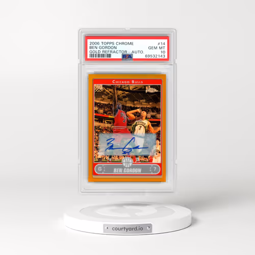 2006 Topps Chrome #14 Ben Gordon - Gold Refractor-Autograph (PSA 10 GEM MINT)