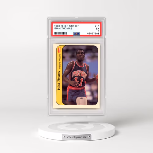 1986 Fleer Sticker #10 Isiah Thomas (PSA 5 EX)