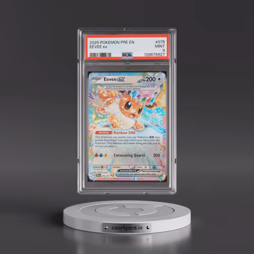 2025 Pokémon Pre EN-Prismatic Evolutions #075 Eevee EX - Holo (PSA 9 MINT)