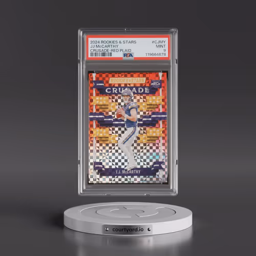 2024 Panini Rookies & Stars Crusade #CJMY JJ McCarthy - Red Plaid (PSA 9 MINT)
