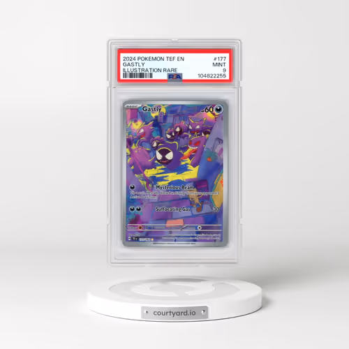 2024 Pokémon Tef EN-Temporal Forces #177 Gastly - Illustration Rare (PSA 9 MINT)