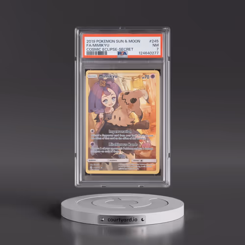 2019 Pokémon Sun & Moon Cosmic Eclipse #245 Mimikyu - Full Art Secret (PSA 7 NM)