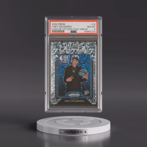 2022 Panini Prizm Luck of the Lottery #13 Chet Holmgren - Fast Break (PSA 8 NM-MT)