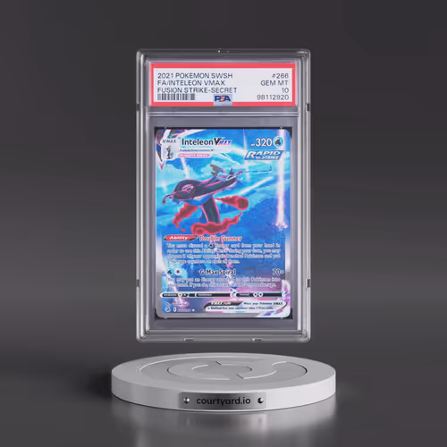 2021 Pokémon Sword & Shield Fusion Strike #266 Inteleon Vmax - Full Art Secret (PSA 10 GEM MINT)