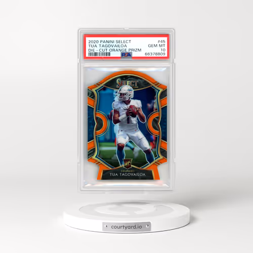 2020 Panini Select #45 Tua Tagovailoa - Die-Cut Orange Prizm (PSA 10 GEM MINT)