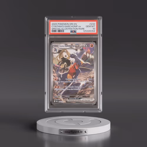 2025 Pokémon Dri EN-Destined Rivals #232 Cynthia's Garchomp EX - Holo Special Illustration Rare (PSA