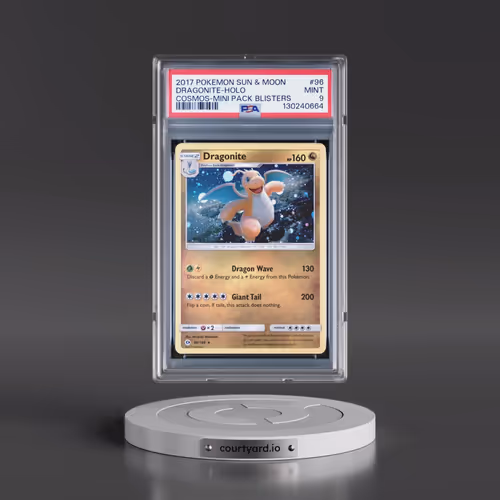 2017 Pokémon Sun & Moon #96 Dragonite - Holo Cosmos-Mini Pack Blisters (PSA 9 MINT)
