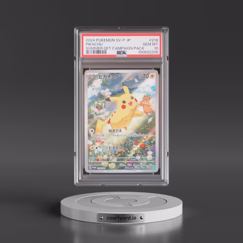 2024 Pokémon SV-P Promo #218 Pikachu - Summer of Pokeca Is Here! Promo Card Get Campaign Pack (PSA 10 GEM MINT)