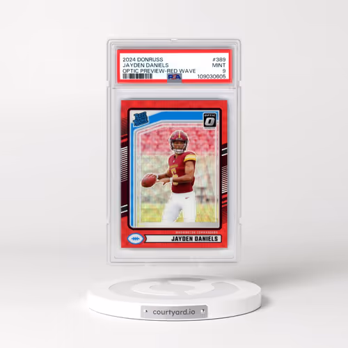 2024 Panini Donruss #389 Jayden Daniels - Optic Preview-Red Wave (PSA 9 MINT)