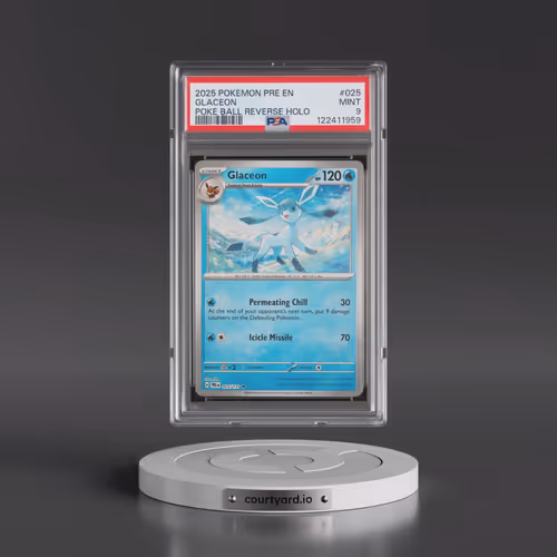 2025 Pokémon Pre EN-Prismatic Evolutions #025 Glaceon - Reverse Holo Poke Ball (PSA 9 MINT)