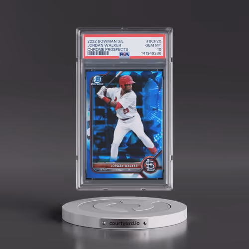 2022 Bowman Sapphire Edition Chrome Prospects #BCP20 Jordan Walker (PSA 10 GEM MINT)
