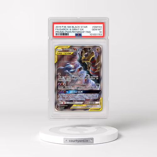 2019 Pokémon SM Black Star Promo #SM193 Garchomp & Giratina GX - Holo Full Art Power Partnership Tins (PSA 10 GEM MINT)