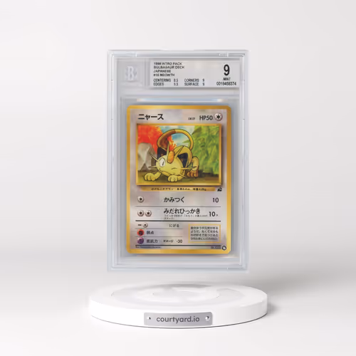 1999 Pokémon Intro Pack Bulbasaur Deck #16 Meowth (BGS 9 MINT)
