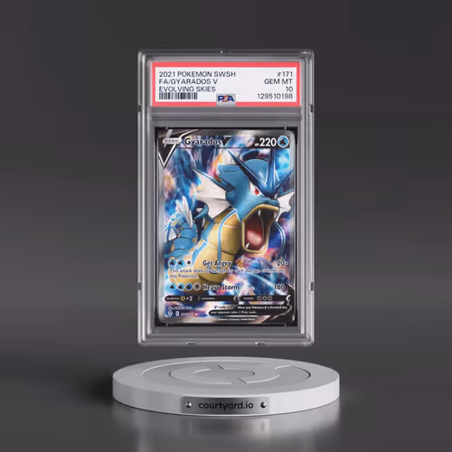 2021 Pokémon Sword & Shield Evolving Skies #171 Gyarados V - Holo Full Art (PSA 10 GEM MINT)