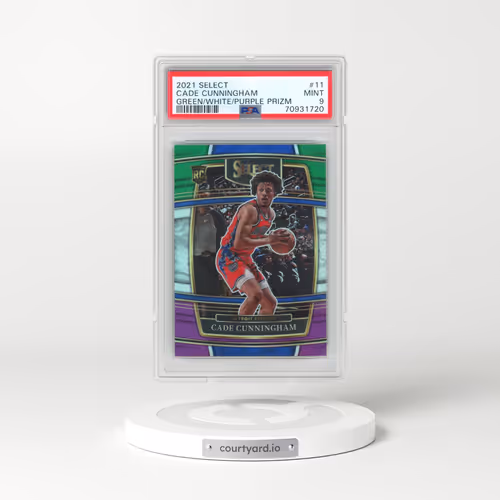 2021 Panini Select #11 Cade Cunningham - Green/White/Purple Prizm (PSA 9 MINT)