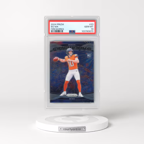 2024 Panini Prizm Fireworks #23 Bo Nix (PSA 10 GEM MINT)