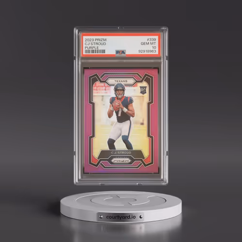 2023 Panini Prizm #339 CJ Stroud - Purple Prizm (PSA 10 GEM MINT)