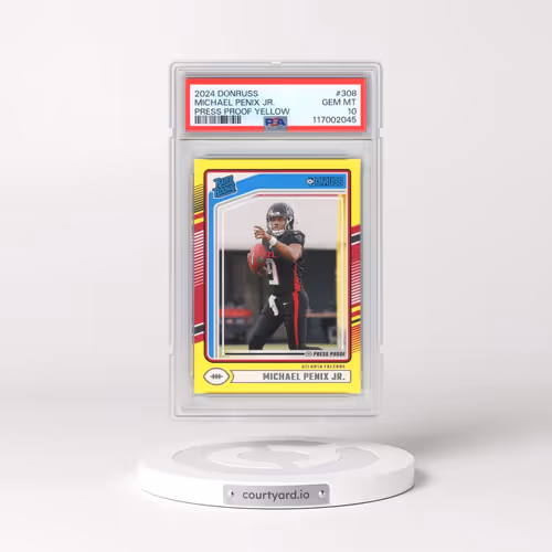 2024 Panini Donruss #308 Michael Penix Jr. - Press Proof Yellow (PSA 10 GEM MINT)