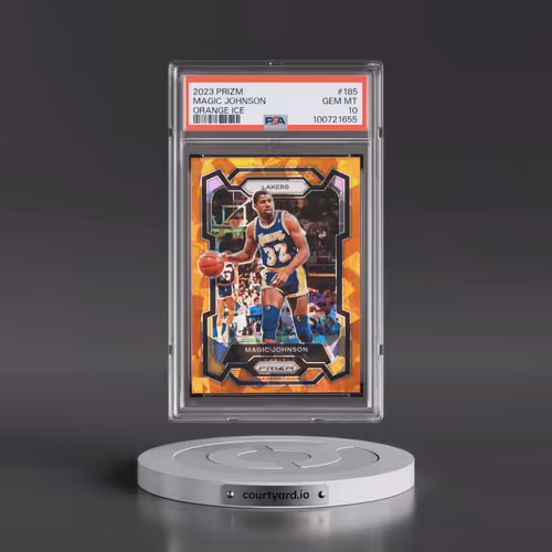 2023 Panini Prizm #185 Magic Johnson - Orange Ice (PSA 10 GEM MINT)