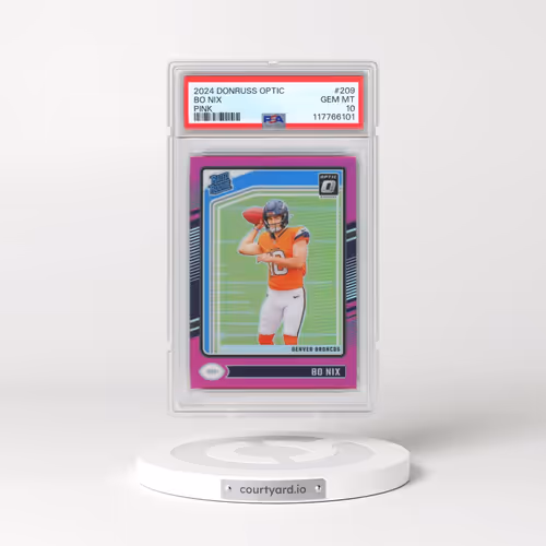 2024 Panini Donruss Optic #209 Bo Nix - Pink (PSA 10 GEM MINT)