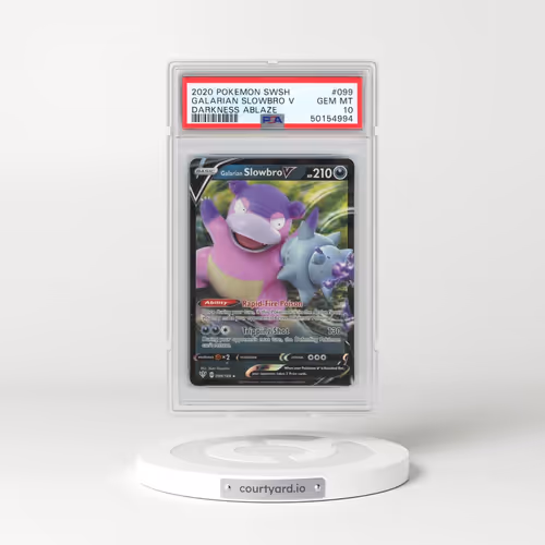 2020 Pokémon Sword & Shield Darkness Ablaze #099 Galarian Slowbro V - Holo (PSA 10 GEM MINT)