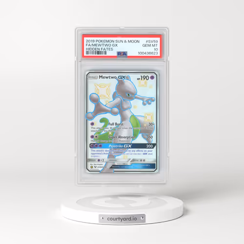 2019 Pokémon Sun & Moon Hidden Fates #SV59 Mewtwo GX - Holo Full Art (PSA 10 GEM MINT)