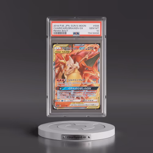 2019 Pokémon Sun & Moon Remix Bout #008 Charizard & Braixen GX - Holo (PSA 10 GEM MINT)