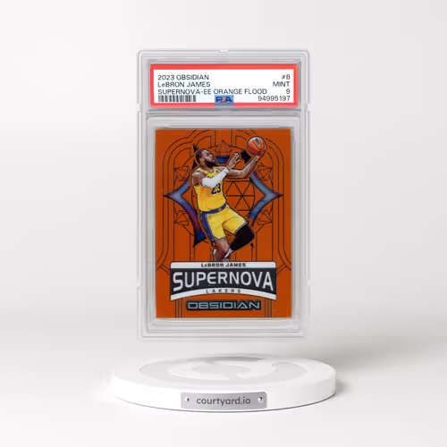 2023 Panini Obsidian Supernova #8 LeBron James - Electric Etch Orange Flood (PSA 9 MINT)