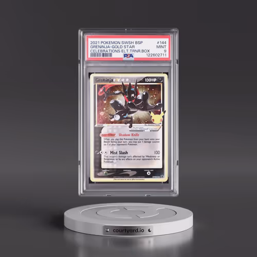 2021 Pokémon Swsh Black Star Promo #144 Greninja-Gold Star - Celebrations Elite Trainer Box (PSA 9 M