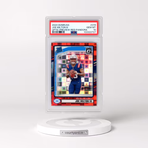 2024 Panini Donruss #319 Joe Milton III - Optic Preview-Red Pandora (PSA 10 GEM MINT)