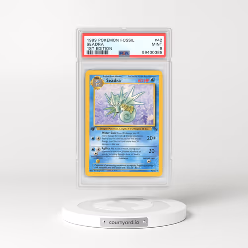 1999 Fossil #42 Seadra - 1st Edition (PSA 9 MINT)