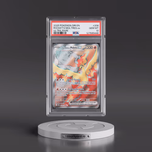 2025 Pokémon Dri EN-Destined Rivals #208 Team Rocket's Moltres EX - Holo Ultra Rare (PSA 10 GEM MINT