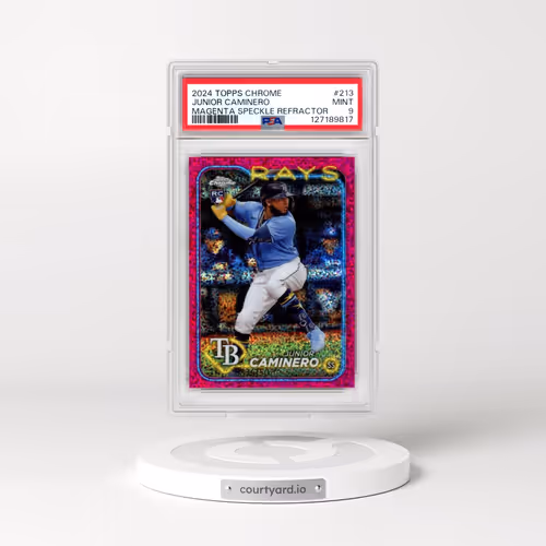 2024 Topps Chrome #213 Junior Caminero - Magenta Speckle Refractor (PSA 9 MINT)